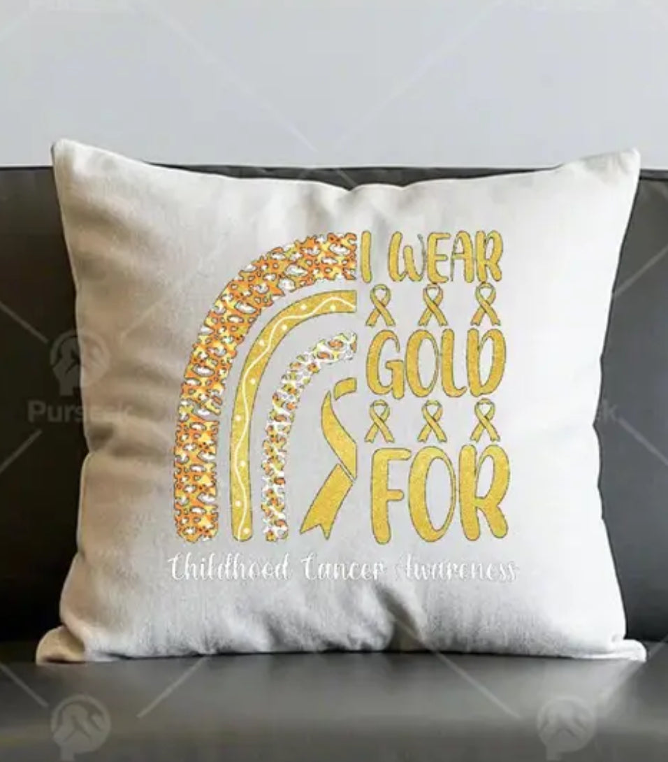 CHILDHOOD CANCER PILLOW CASE W/ Pillow