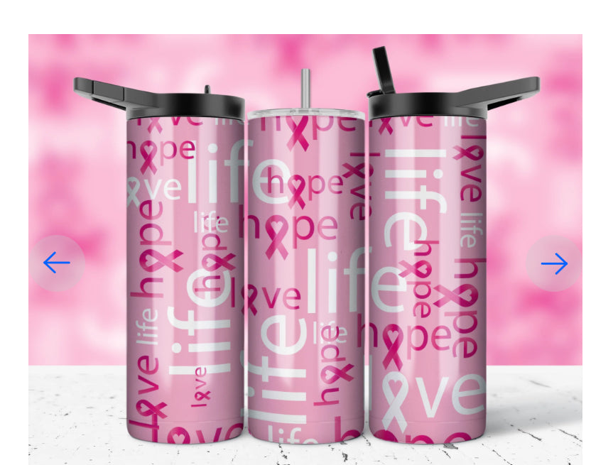 20oz BREAST CANCER AWARENESS TUMBLER