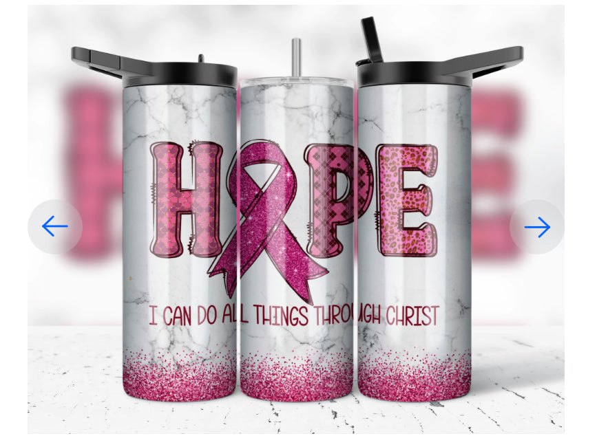 20oz BREAST CANCER AWARENESS TUMBLER