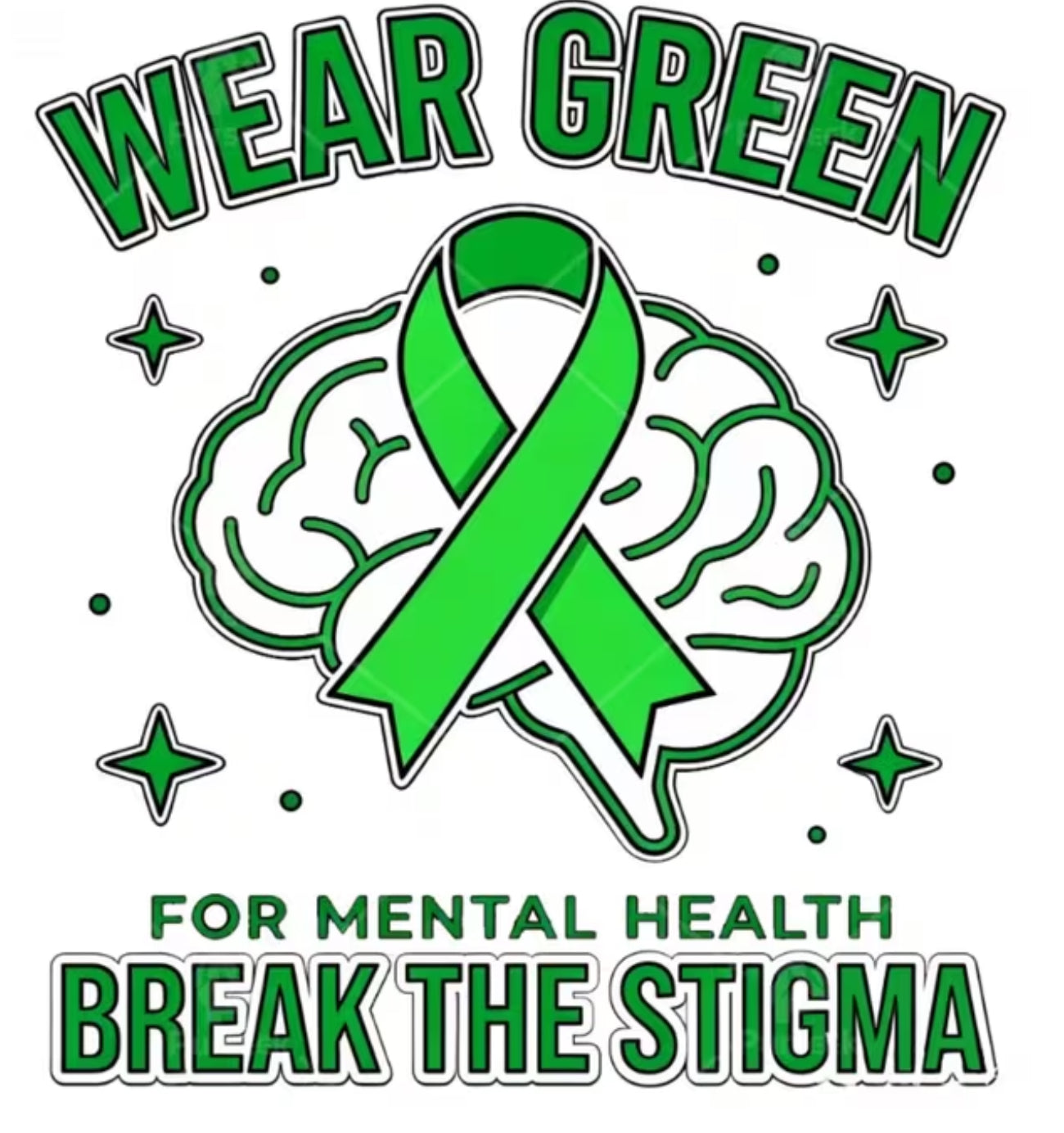SWEATSHIRT — WEAR GREEN FOR MENTAL HEALTH