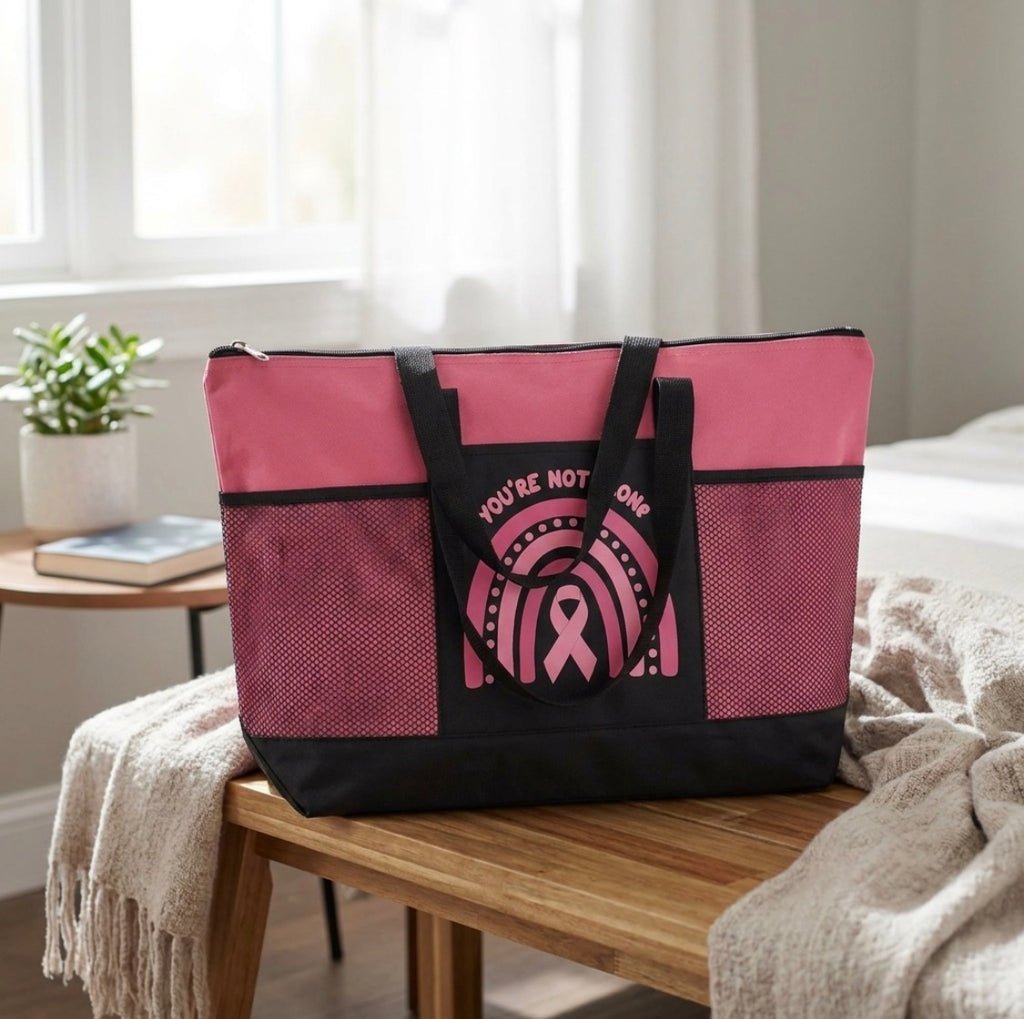 Breast Cancer Zippered Tote bag