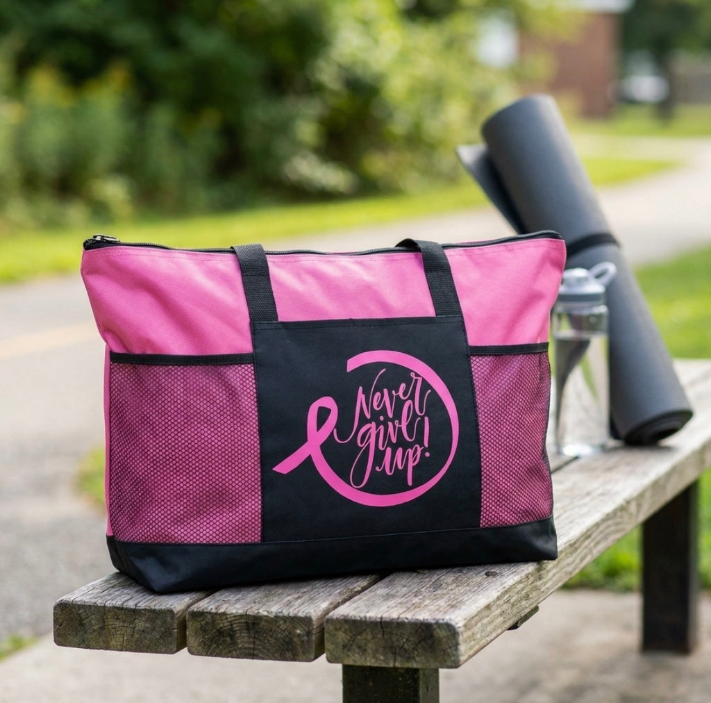 Breast Cancer Zippered Tote bag