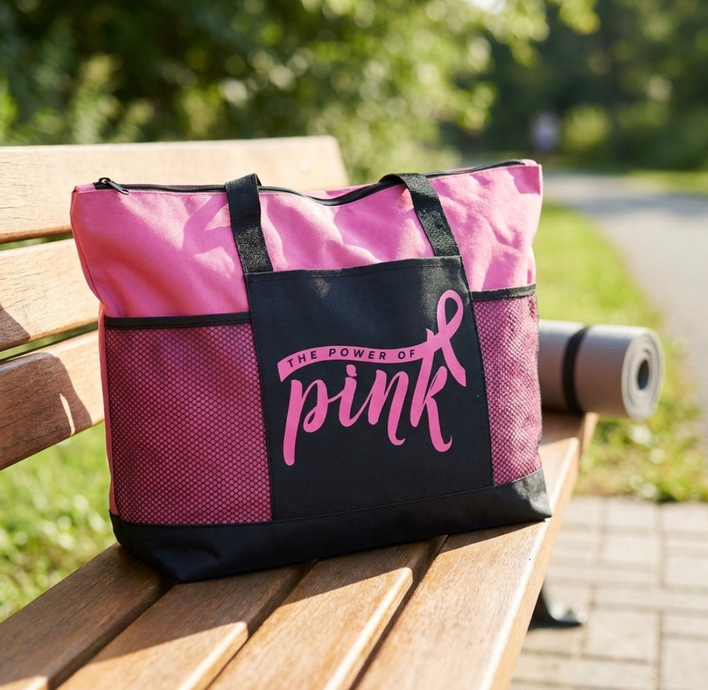 Breast Cancer Zippered Tote bag